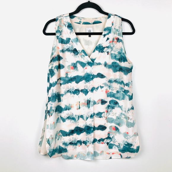 Cabi Watercolor Tank Top Slit Sides Size S - Picture 2 of 7